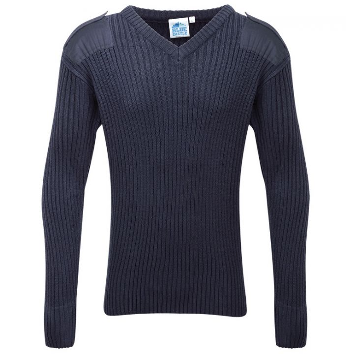 FORT V-NECK COMBAT JUMPER - Navy Blue