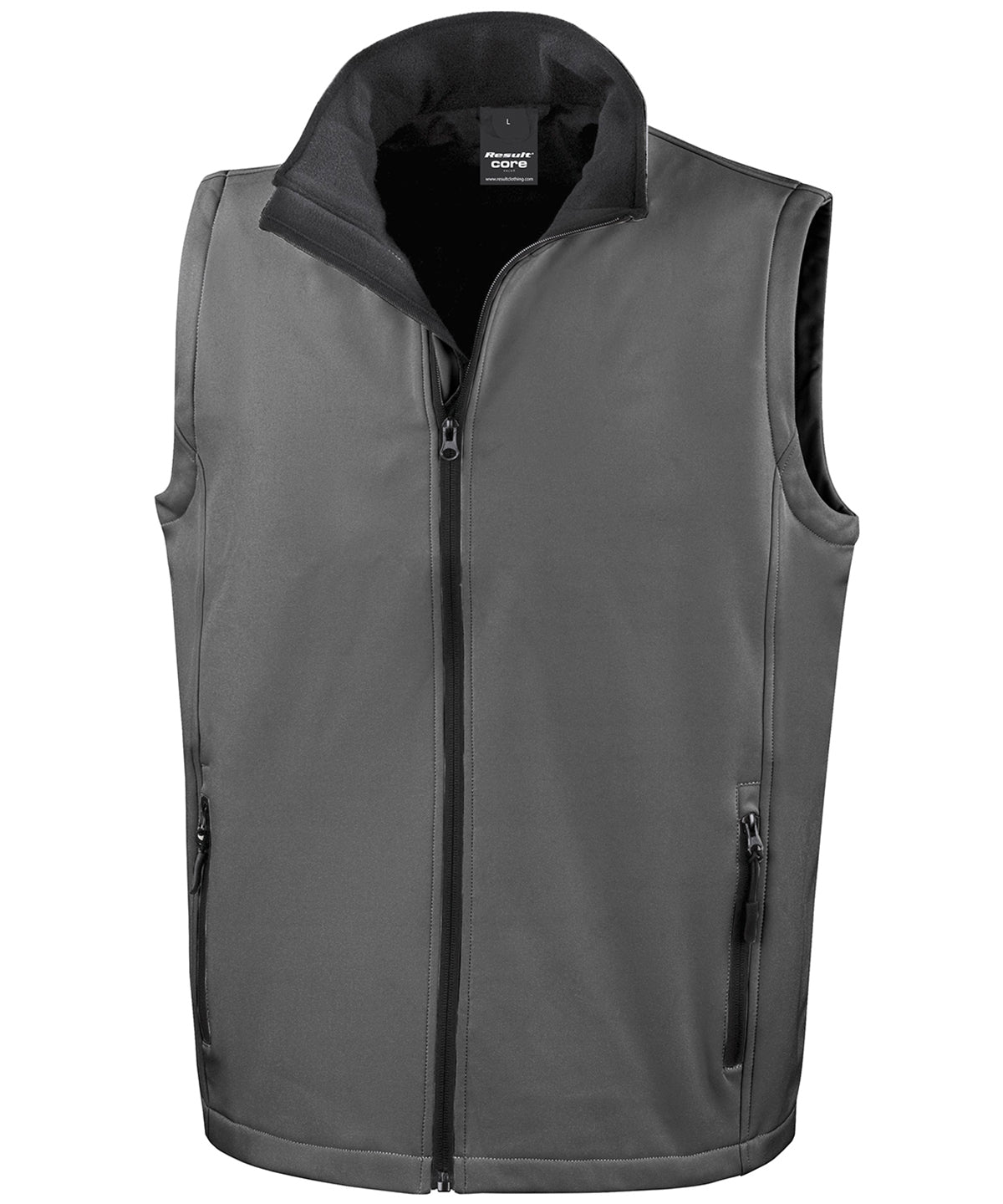 Printable softshell bodywarmer - Charcoal/ Black