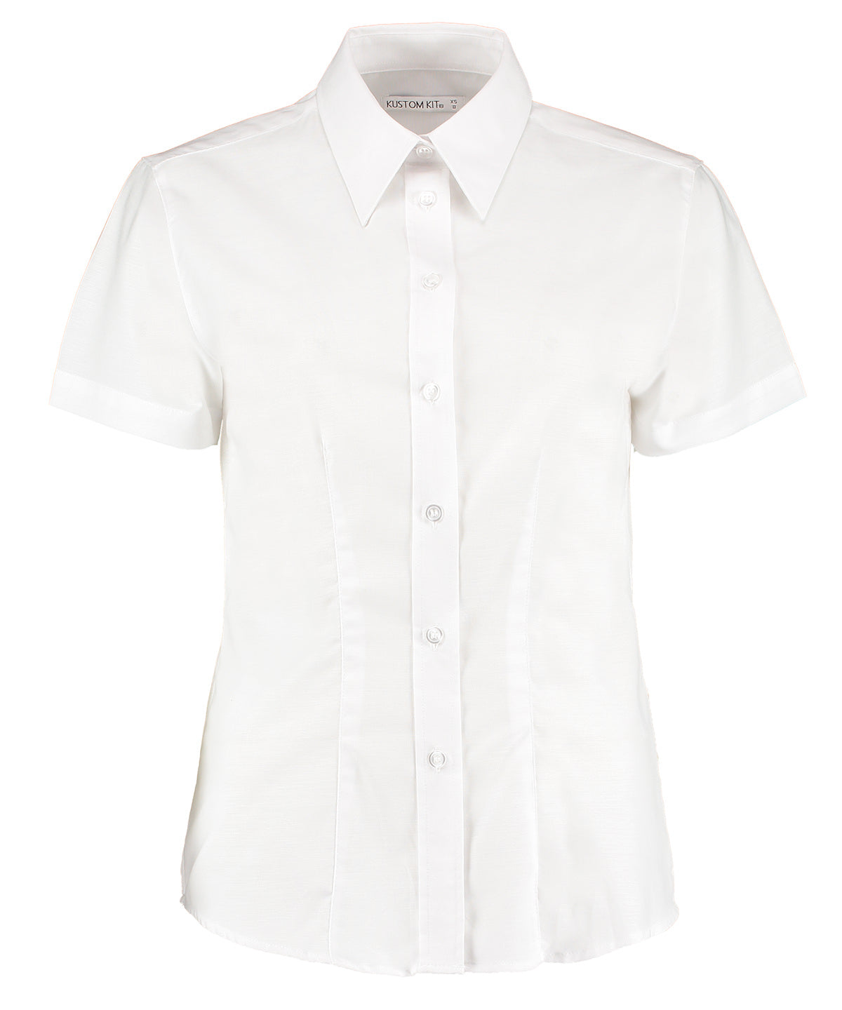 Women's workplace Oxford blouse short-sleeved (tailored fit) - White