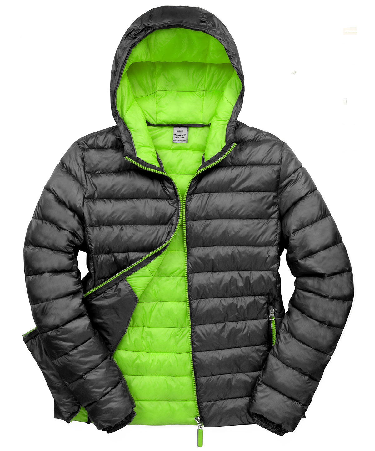 Urban Snow Bird Hooded Jacket - Black/Lime