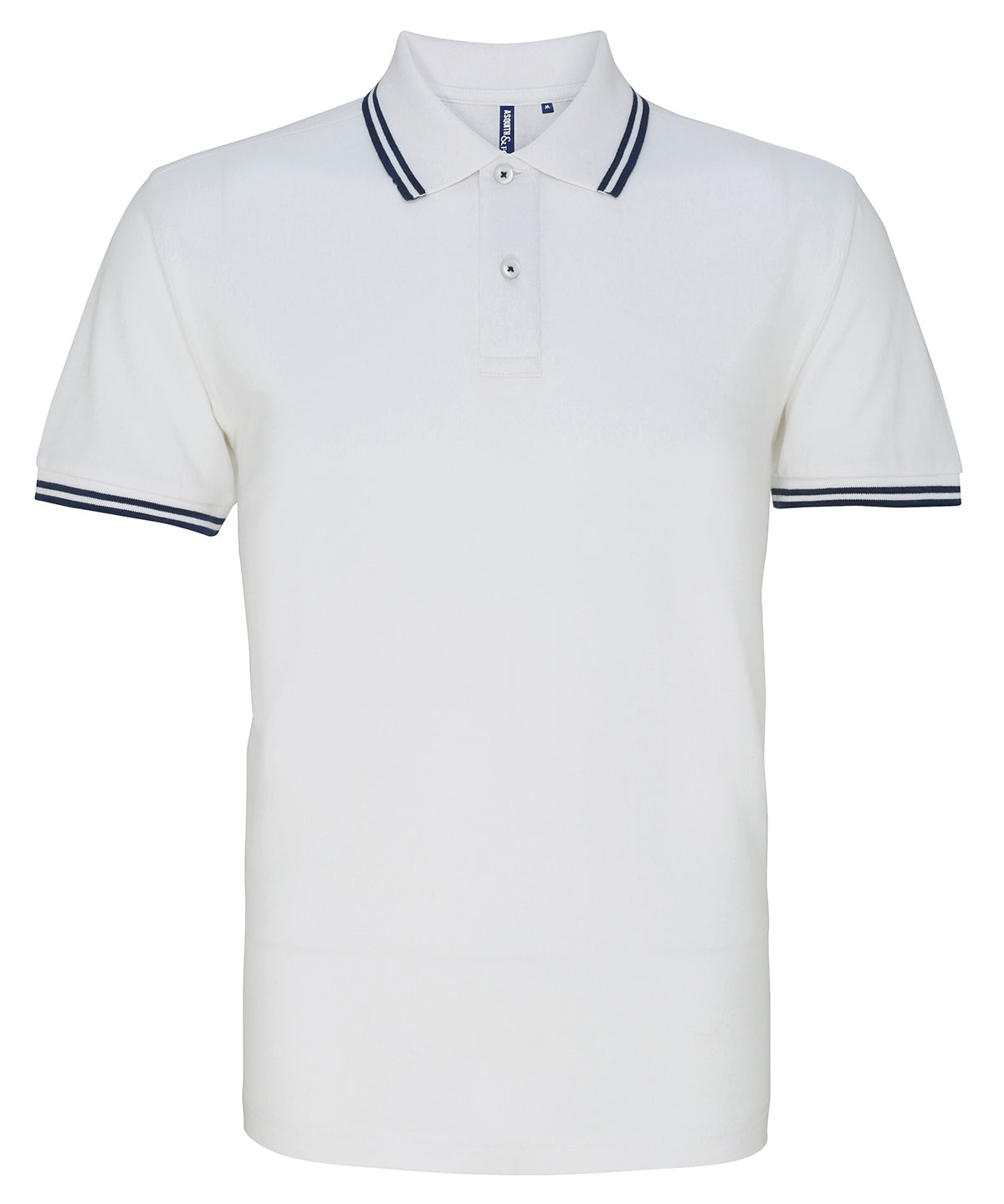 Men's classic fit tipped polo - White/Navy