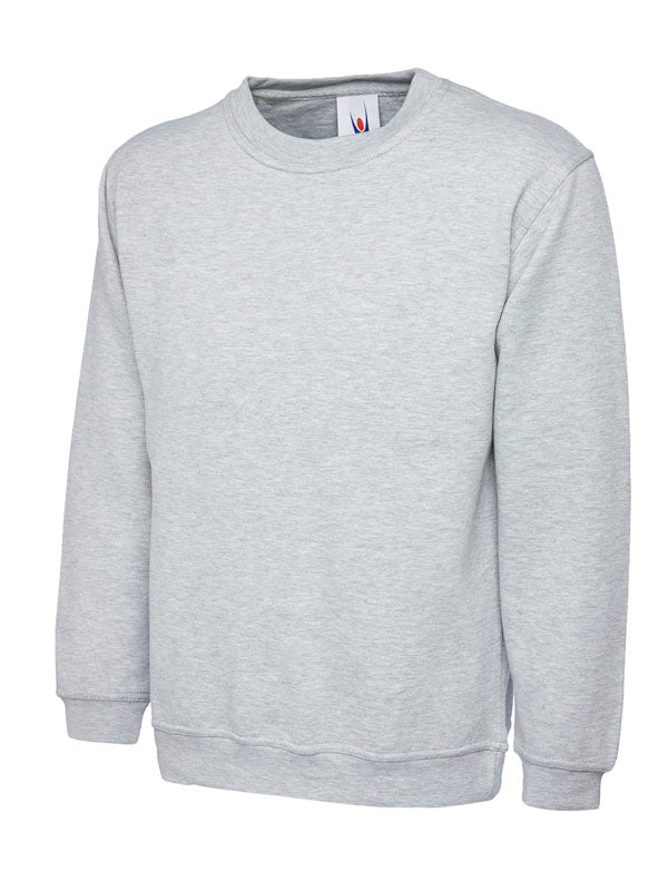 Ladies Deluxe Crew Neck Sweatshirt - Heather Grey