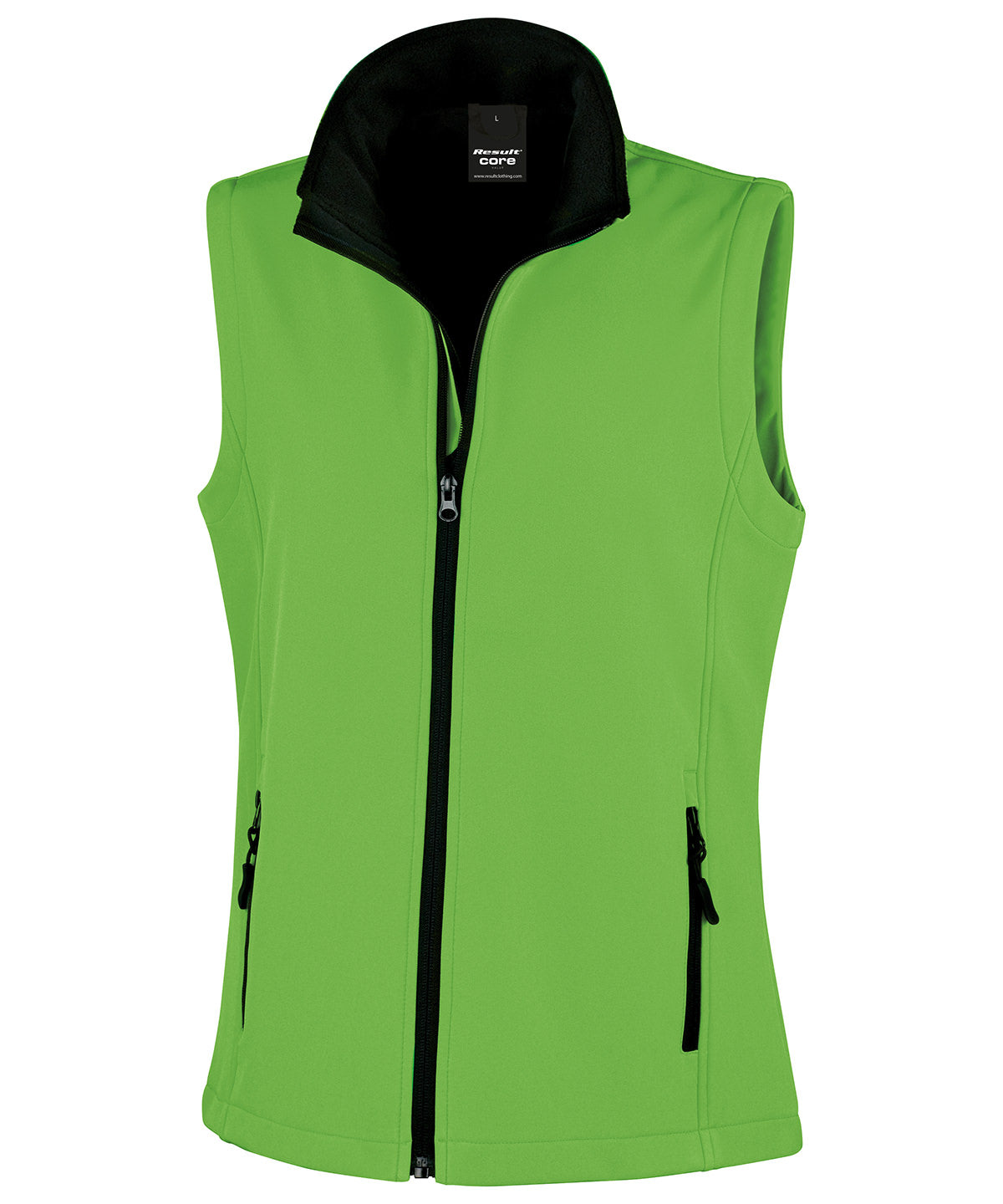 Women's printable softshell bodywarmer - Vivid Green/Black