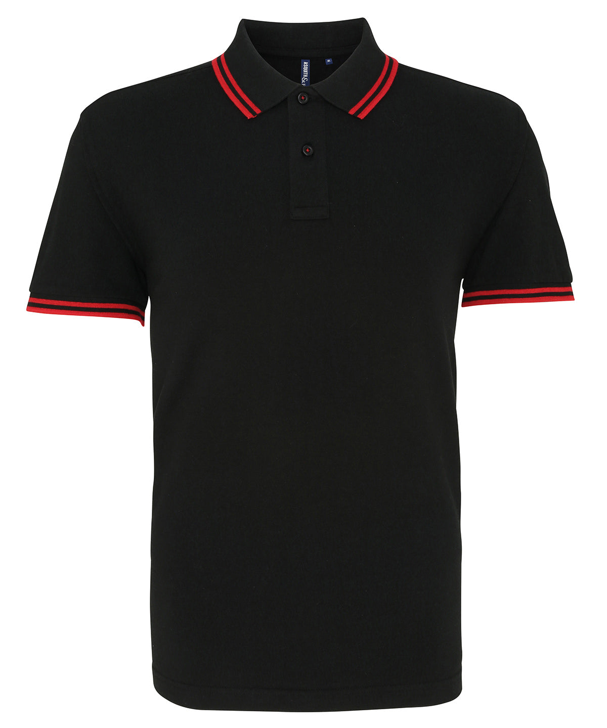 Men's classic fit tipped polo - Black/Red
