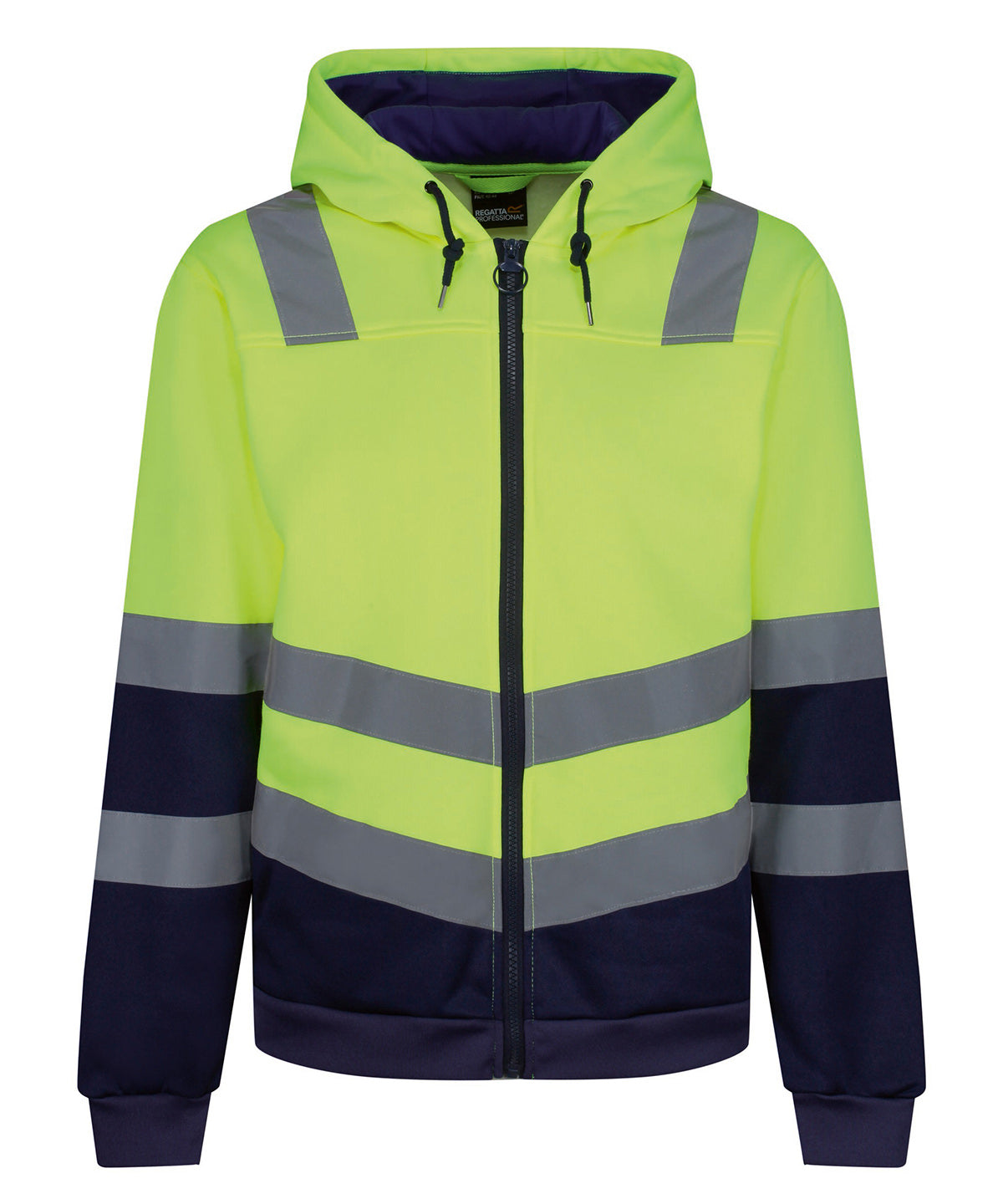 Pro hi-vis full zip hoodie - Yellow/Navy