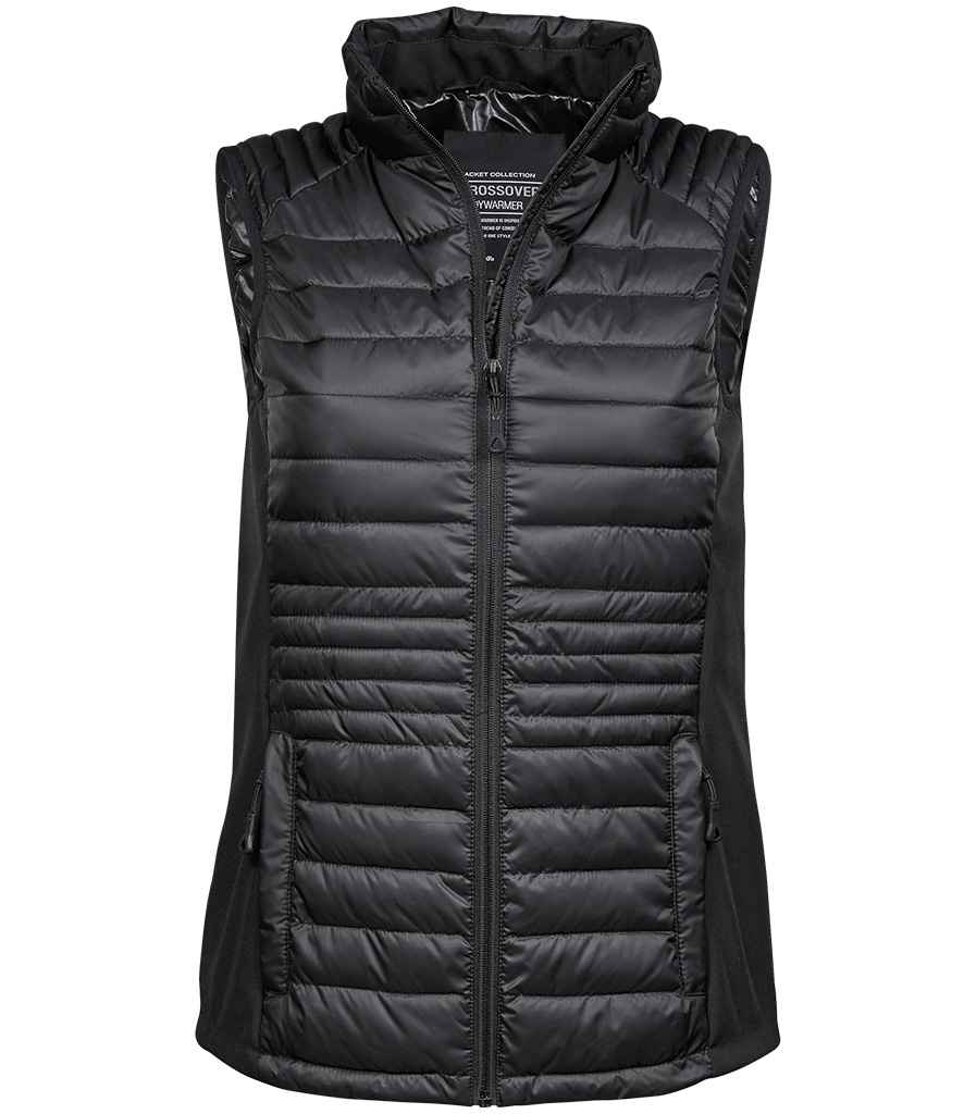 Tee Jays Ladies Crossover Padded Bodywarmer - Black/Black