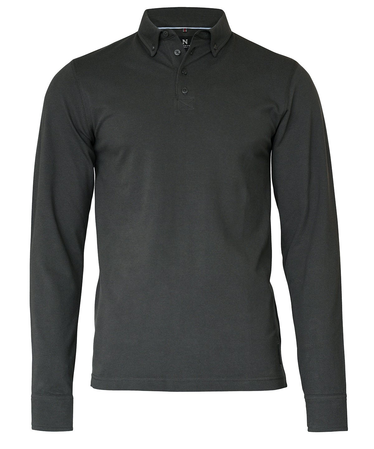 Carlington deluxe long sleeve polo - Charcoal