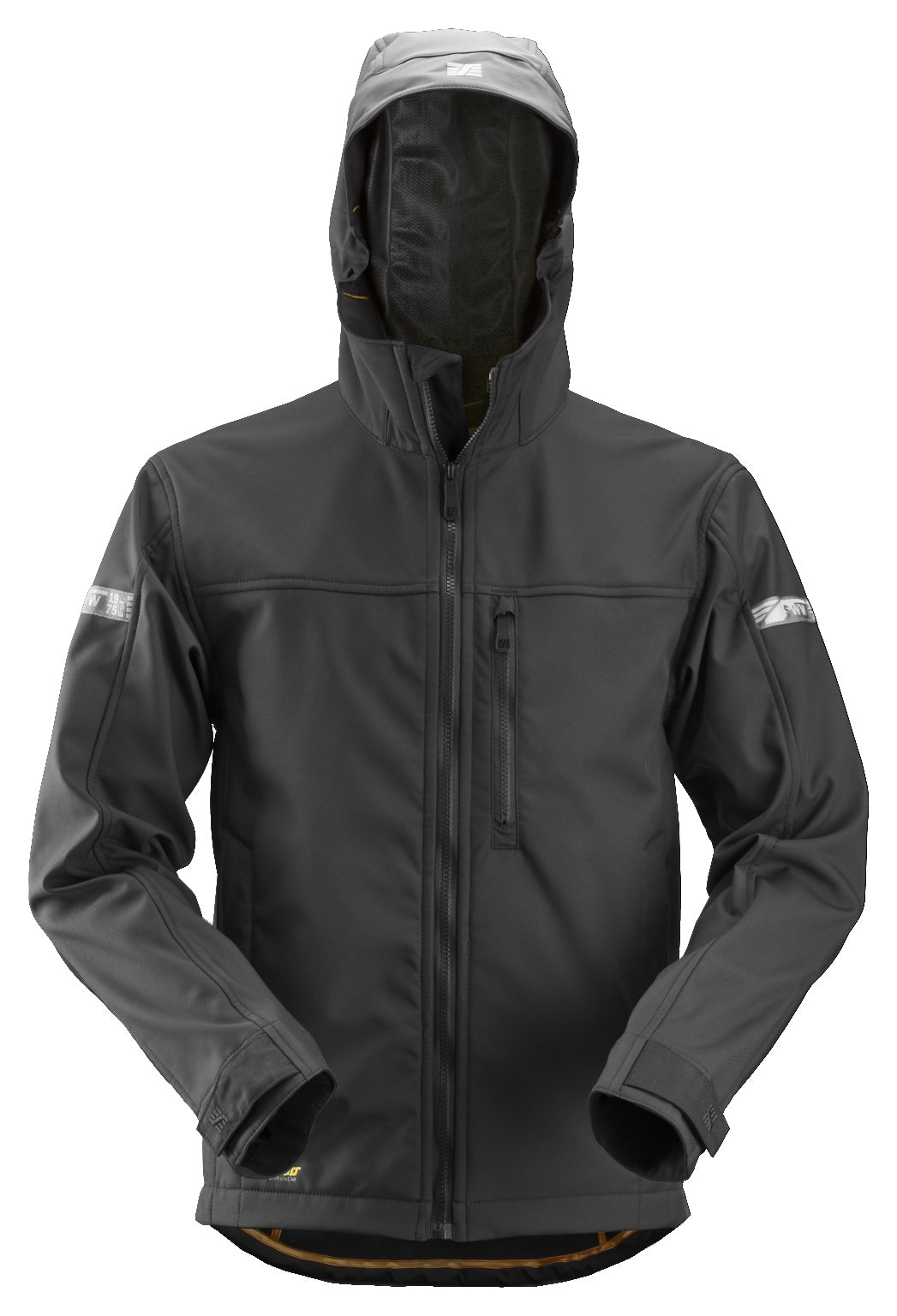 AllroundWork, Softshell Jacket with Hood - Black\Black - 0404