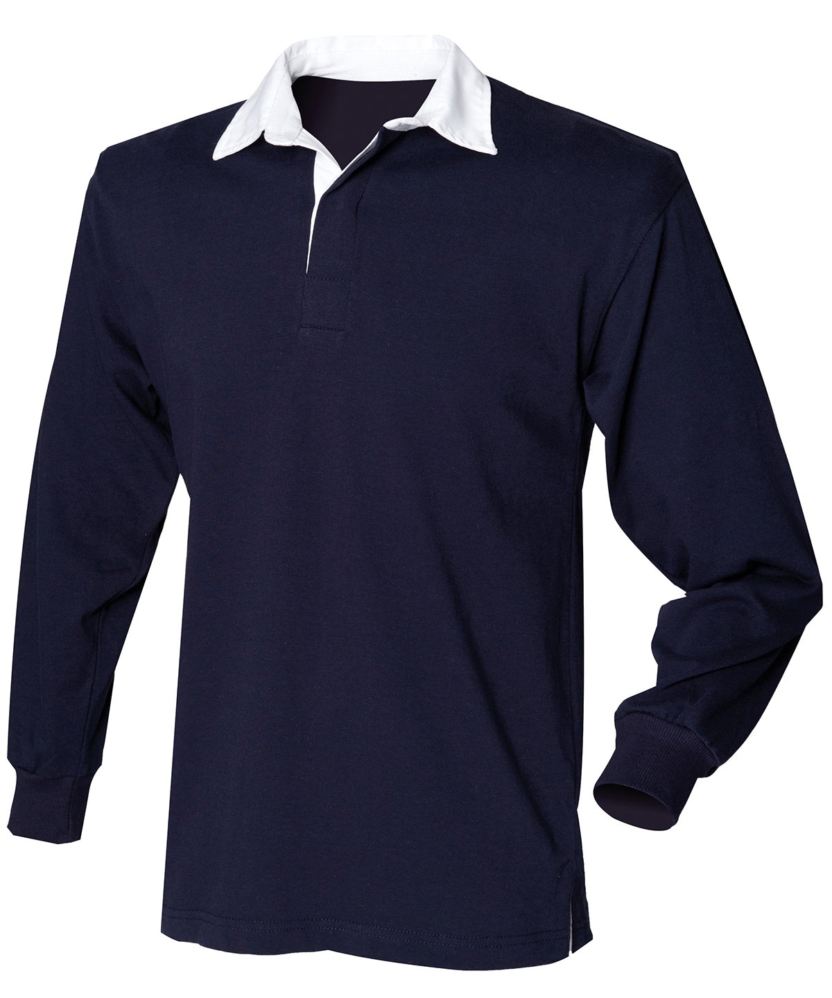 Kids long sleeve plain rugby shirt - Navy