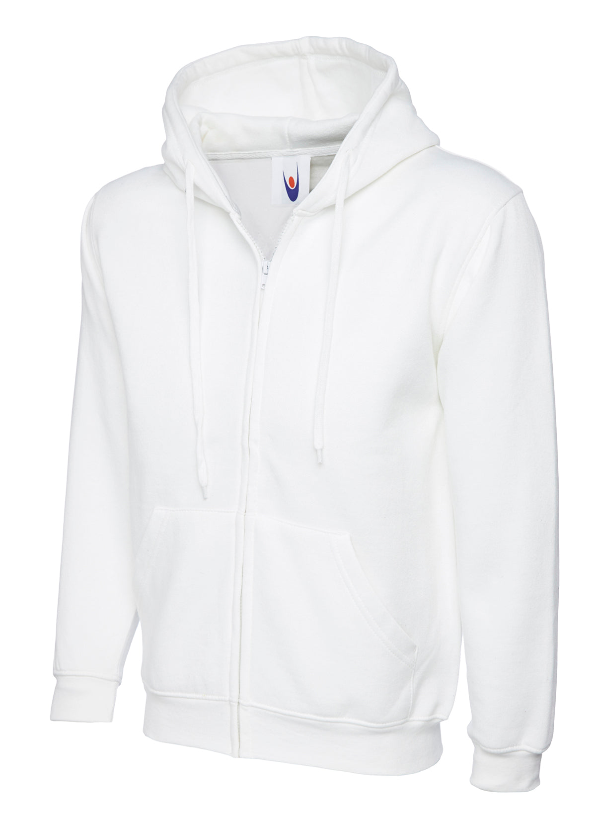 Adults Classic Full Zip Hooded Sweatshirt - White