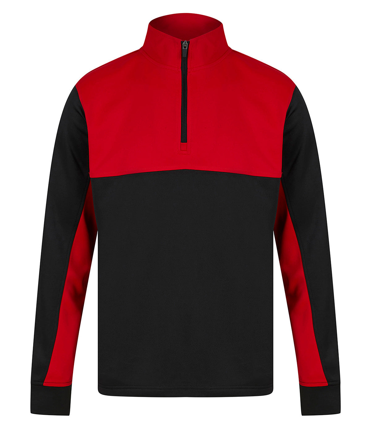 Kids 1/4 tracksuit top - Black/Red