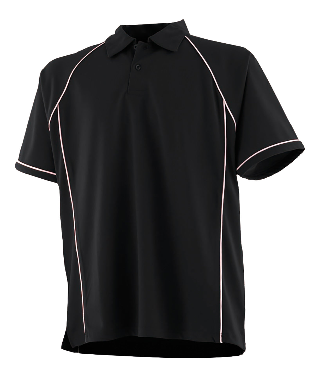 Kids piped performance polo - Black/White