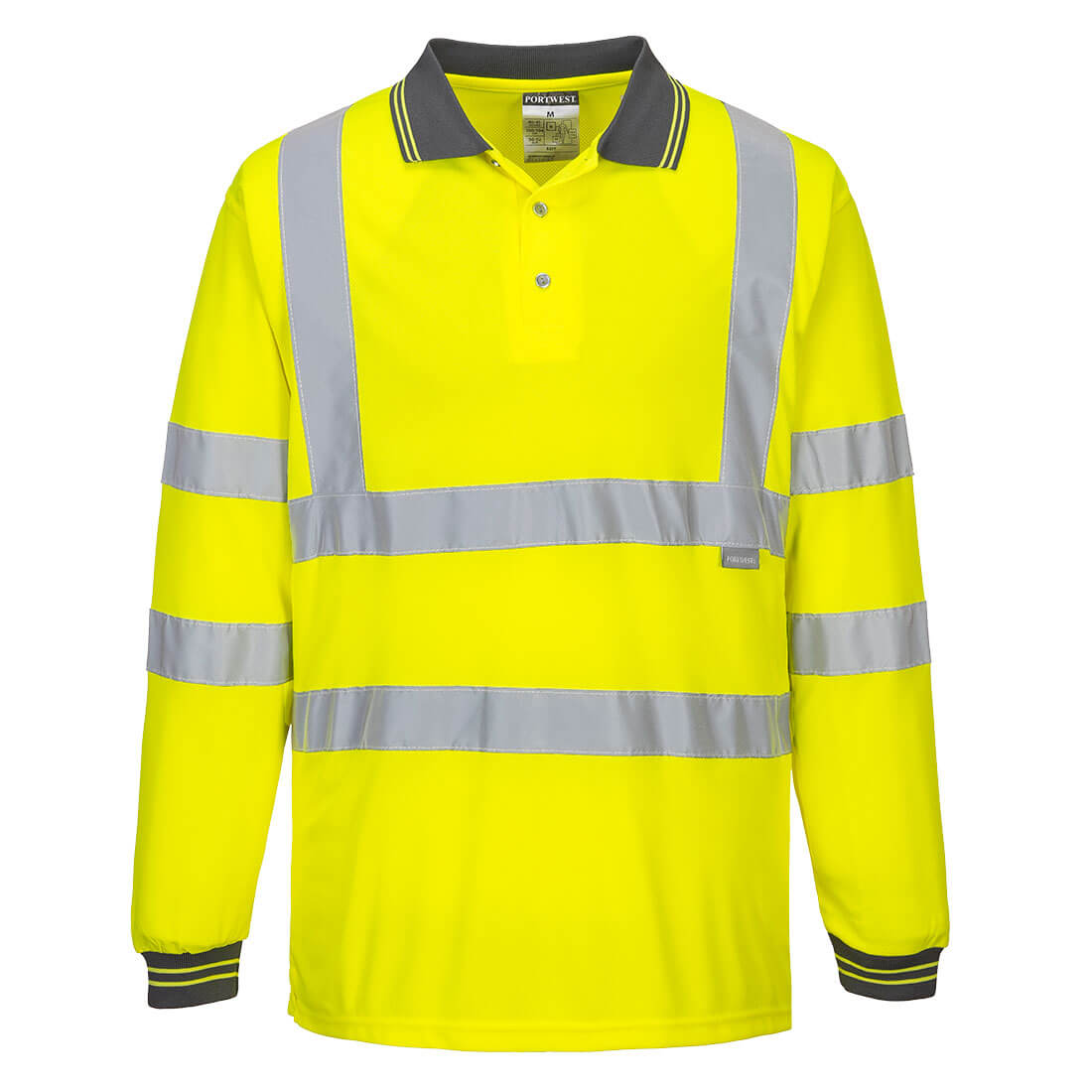 Hi-Vis Polo Shirt L/S  - Yellow
