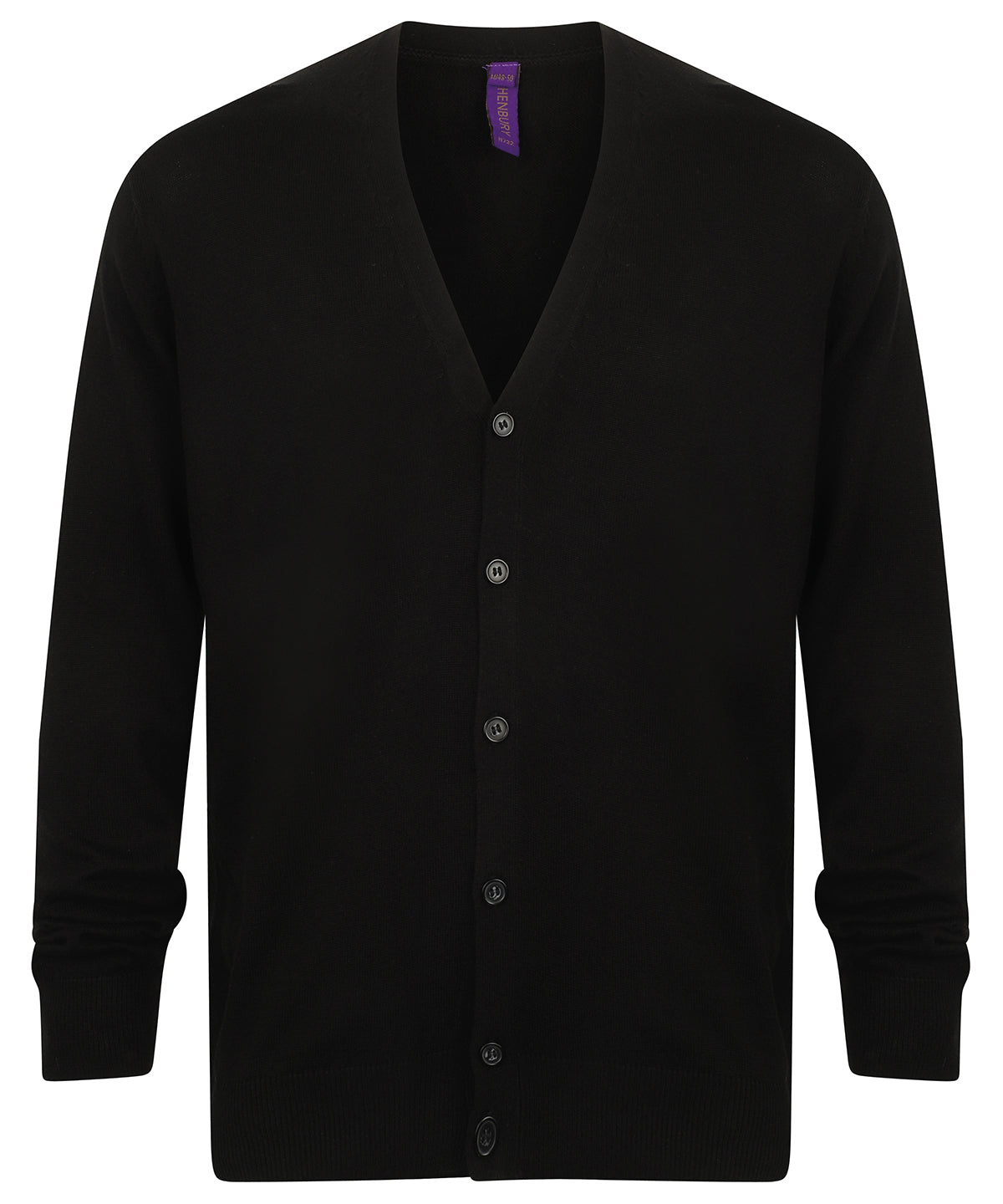 V-button cardigan - Black