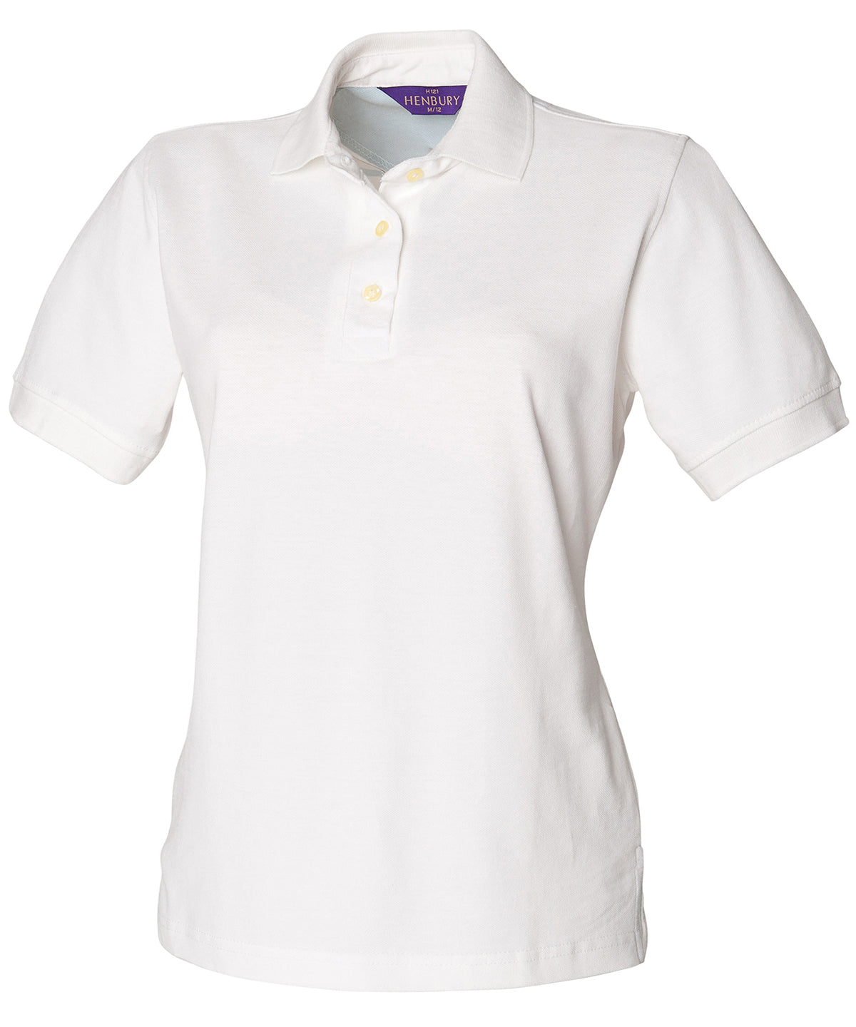 Women's classic cotton piqué polo shirt - White