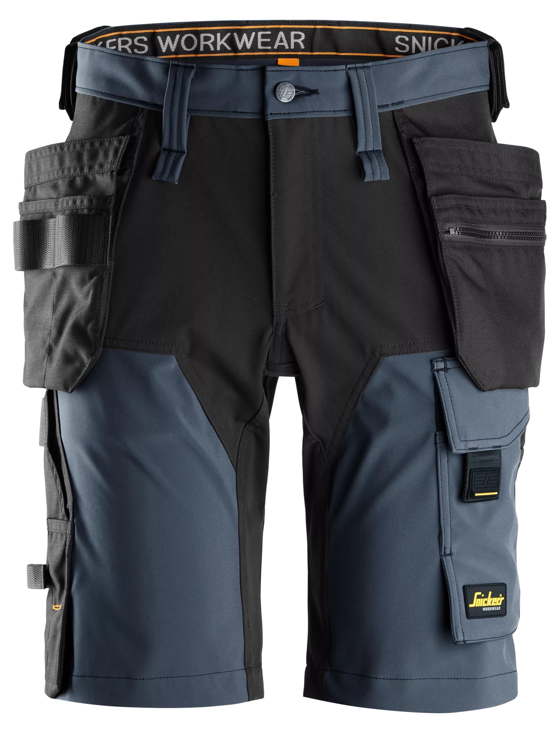 AllroundWork, 4-Way Stretch Shorts Holster Pockets - Navy\Black - 9504