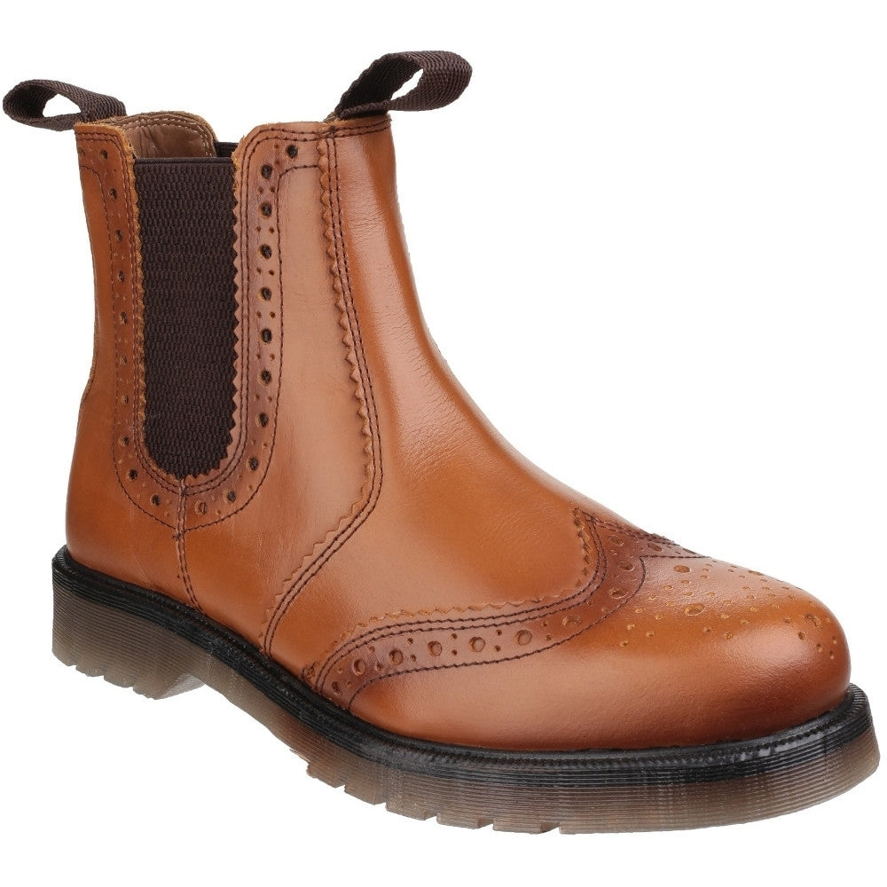 Amblers Safety Mens & W Dalby Casual Pull On Leather Brogue Boots
