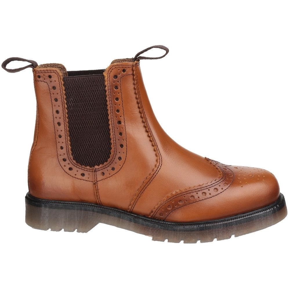 Amblers Safety Mens & W Dalby Casual Pull On Leather Brogue Boots