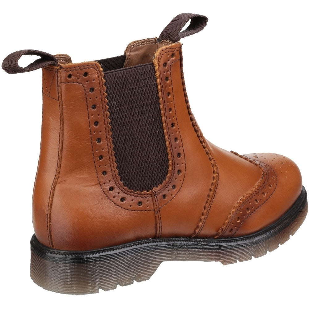 Amblers Safety Mens & W Dalby Casual Pull On Leather Brogue Boots