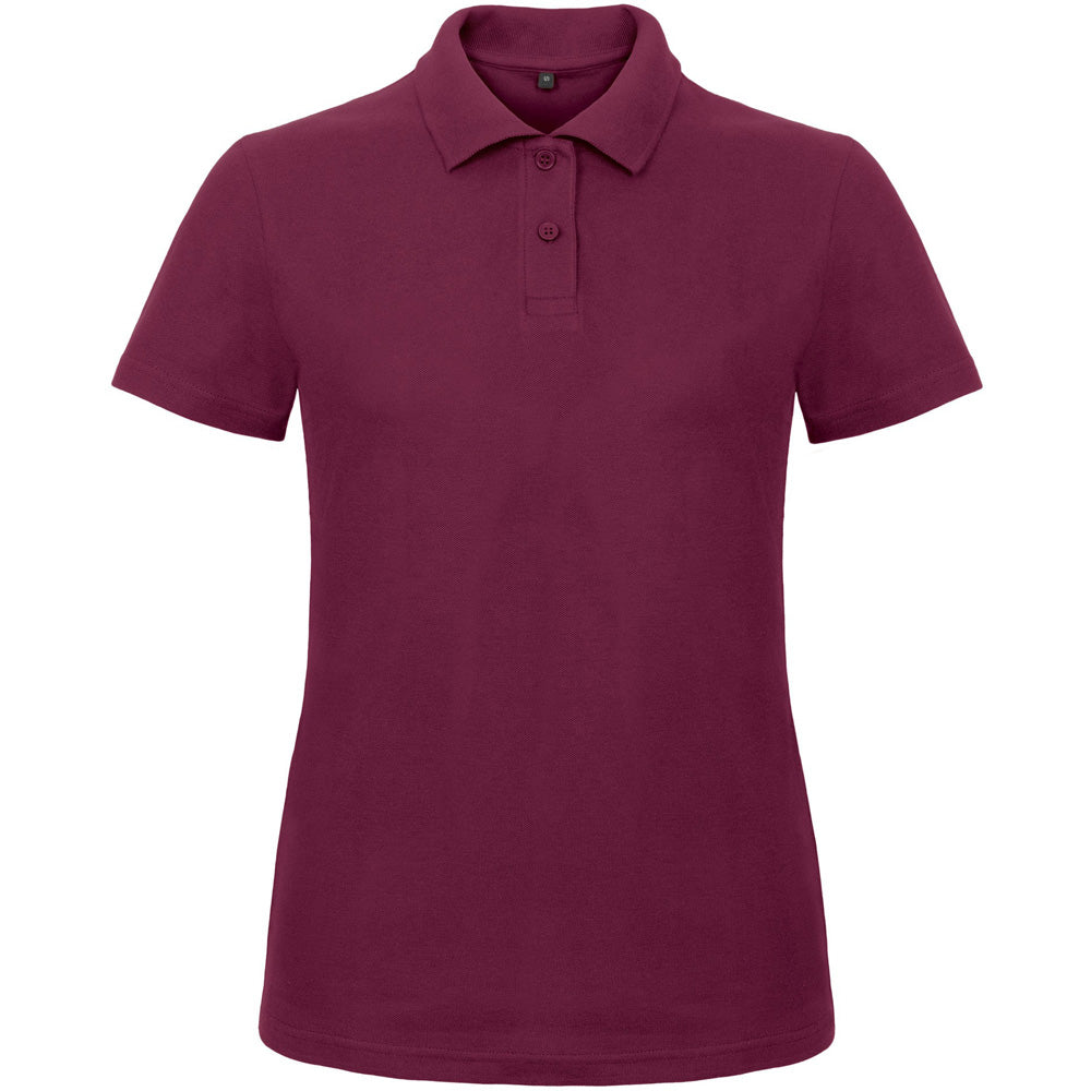B&C Collection Ladies Id.001 Short Sleeve Polo Shirt Wine