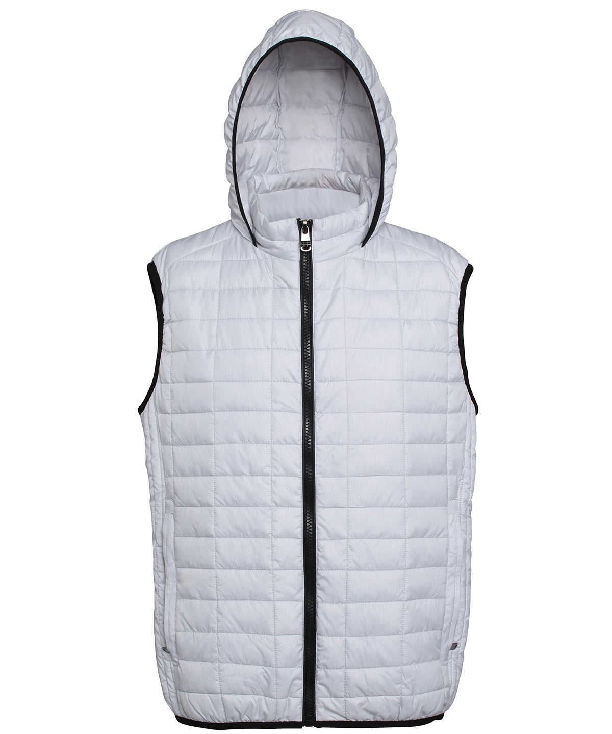 Honeycomb hooded gilet - White
