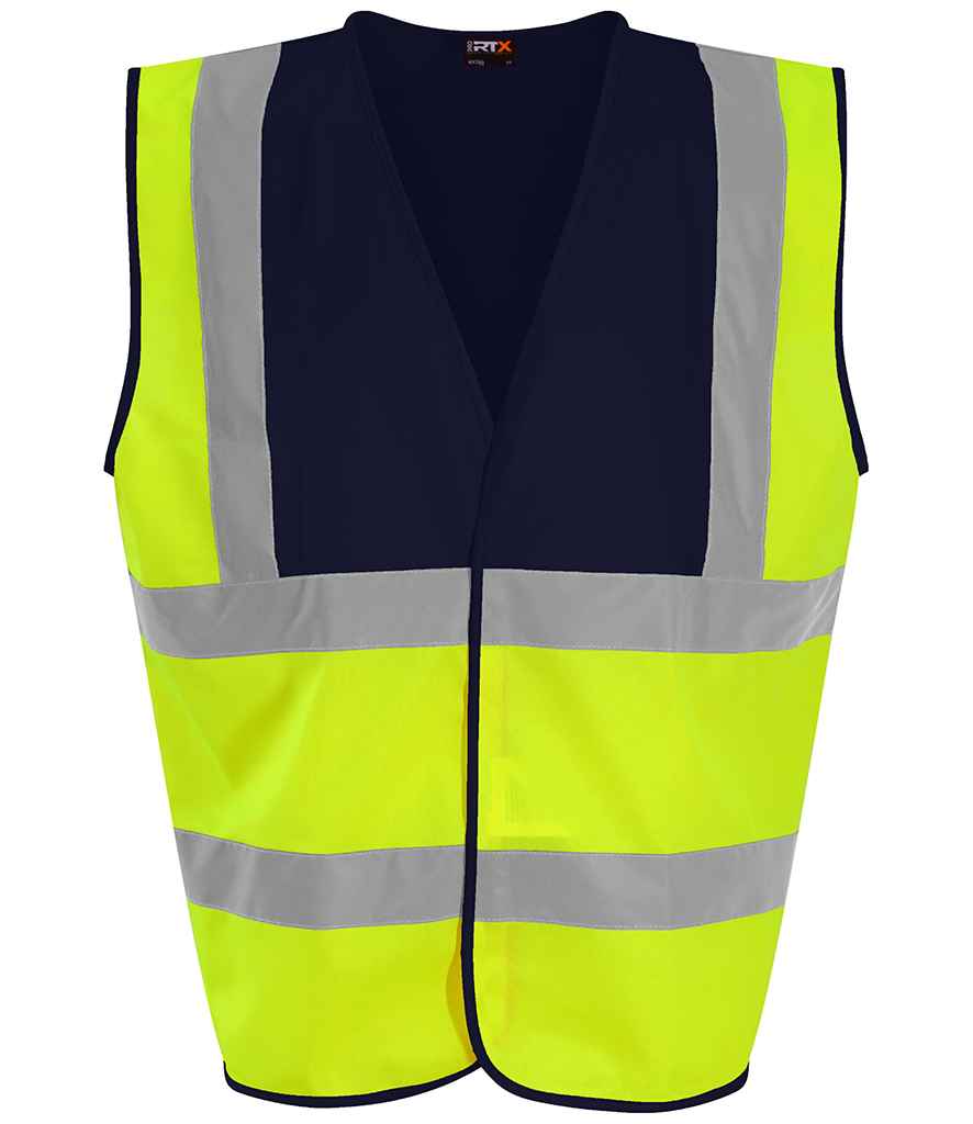 Hi-Vis Waistcoat - HV Yellow/ Navy