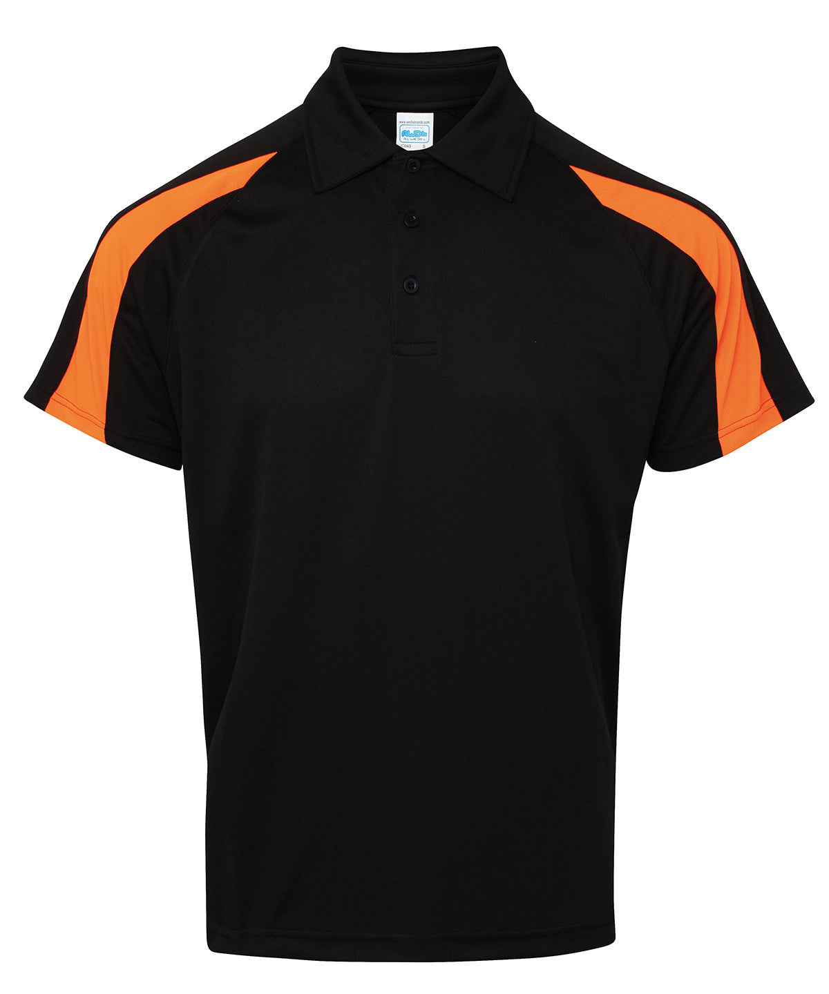 Contrast Cool Polo - Jet Black/Electric Orange