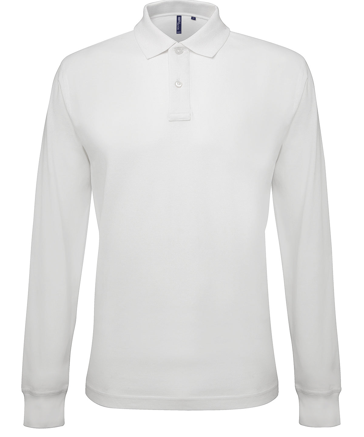 Men's classic fit long sleeved polo - White