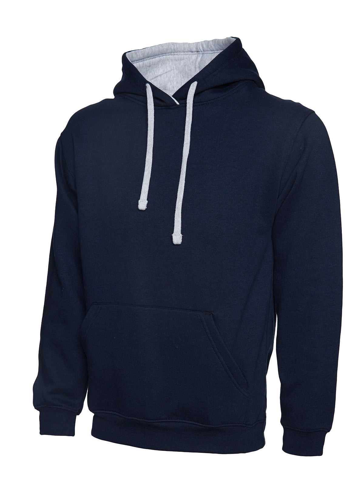 Contrast Hooded Sweatshirt  - Navy/Heather Grey
