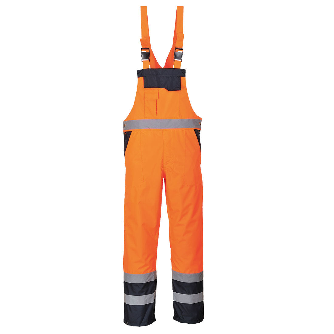 Hi-Vis Contrast Winter Bib and Brace - Orange