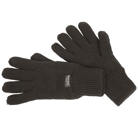 THINSULATE LINED KNITTED GLOVE - Black