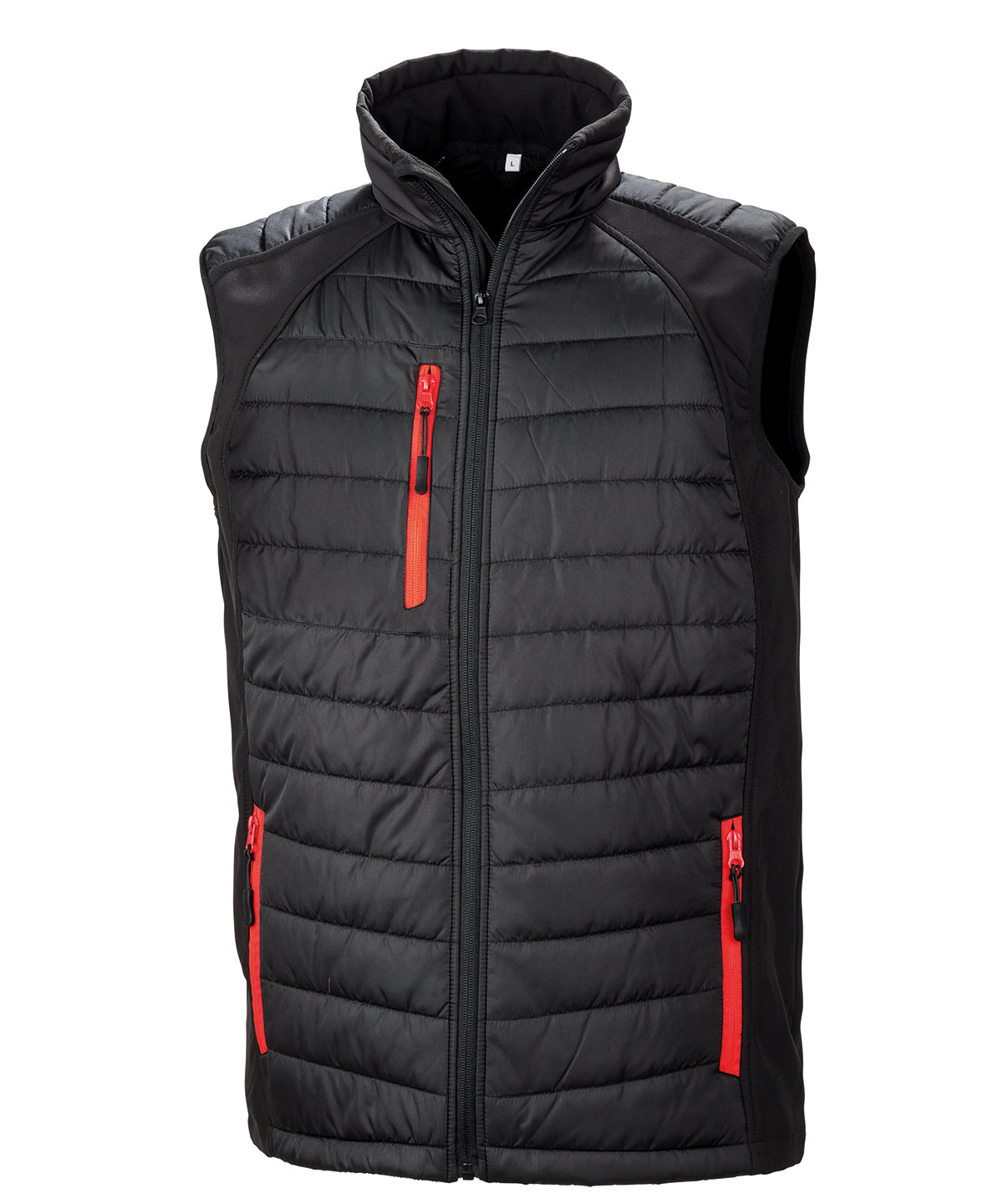 Compass Padded Softshell Gilet - Black/Red