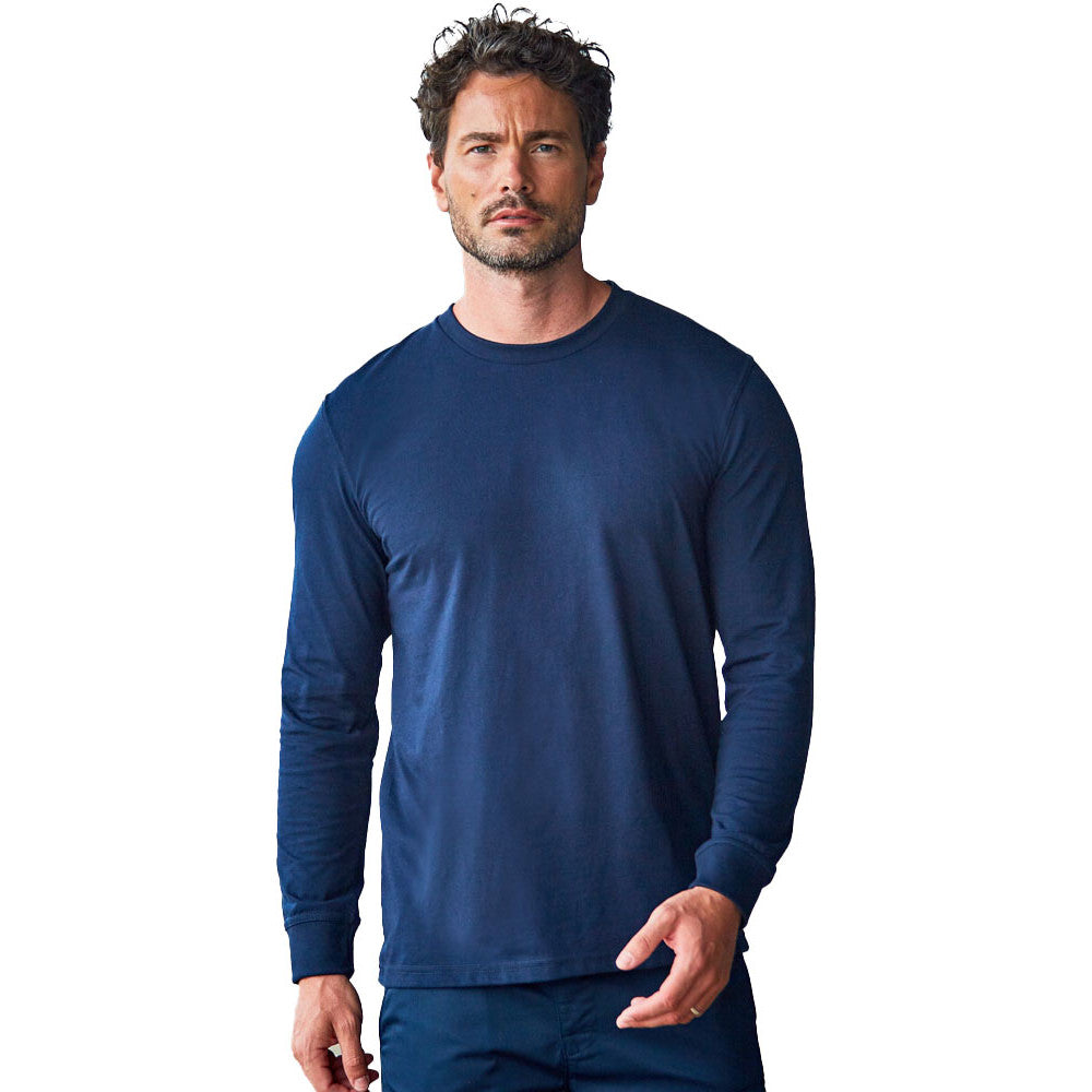 Brookes Mens Pro Cotton Blend Cuffed Long Sleeve T Shirt