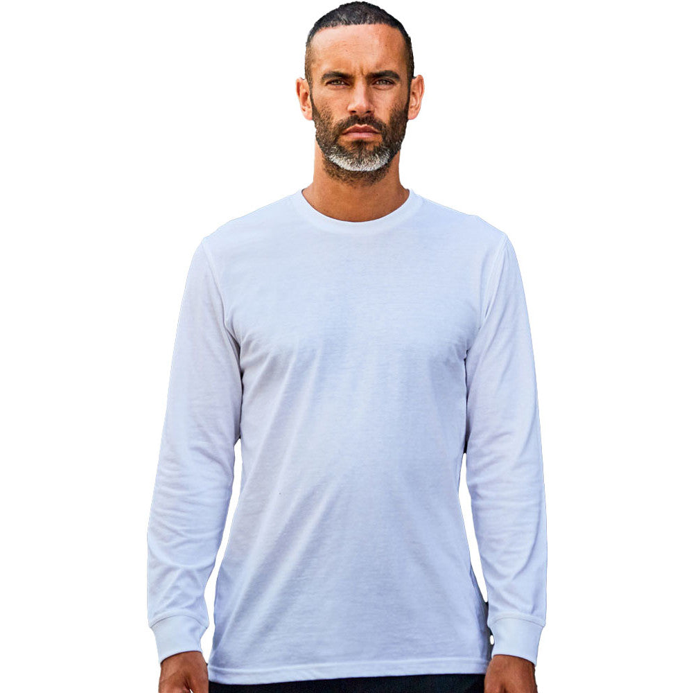 Brookes Mens Pro Cotton Blend Cuffed Long Sleeve T Shirt
