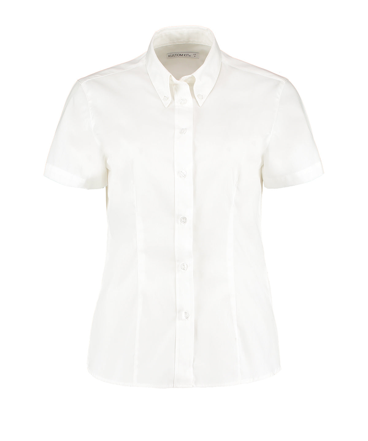 Women's corporate Oxford blouse short-sleeved (tailored fit) - White