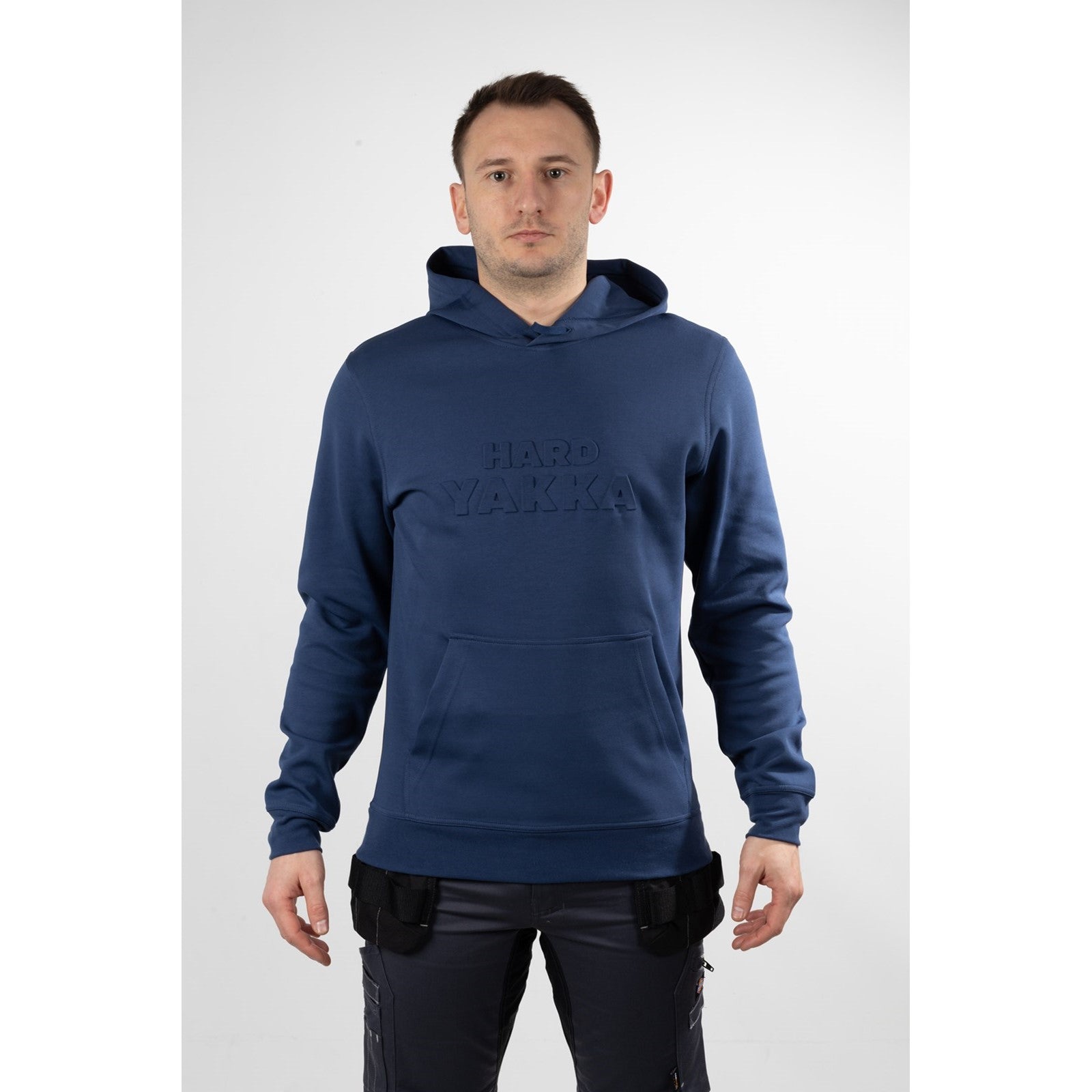 Embossed Pullover Hoodie - Indigo