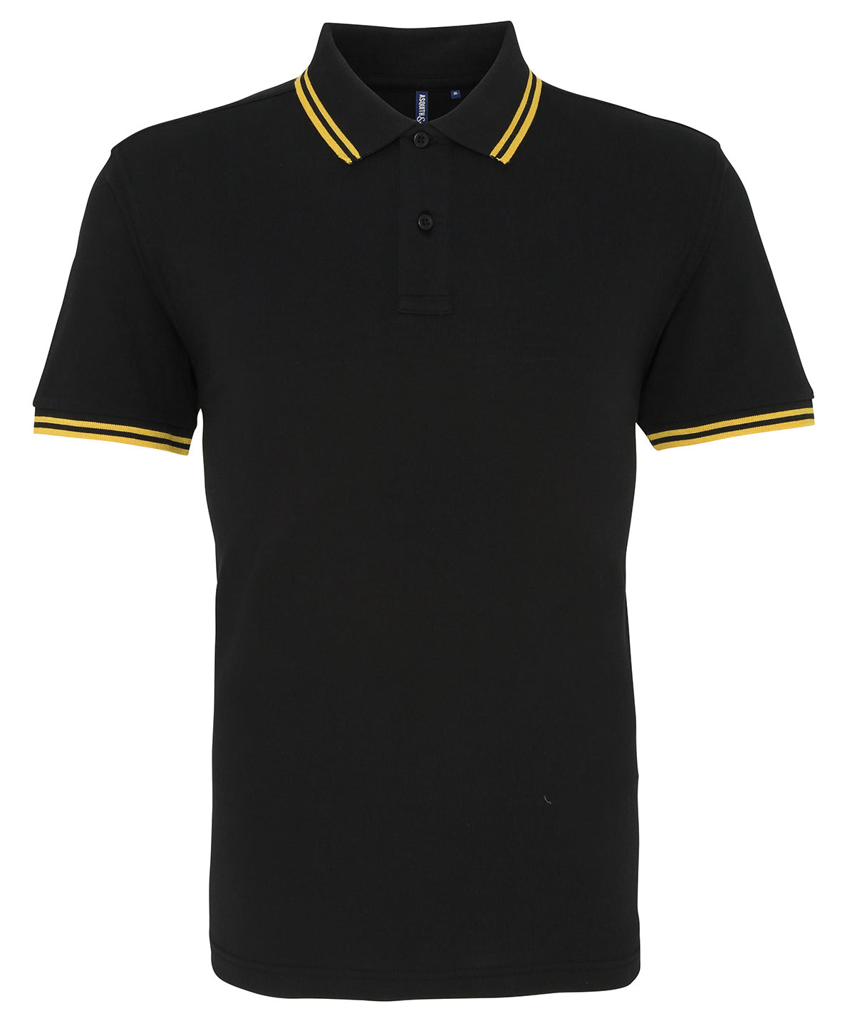 Men's classic fit tipped polo - Black/Yellow