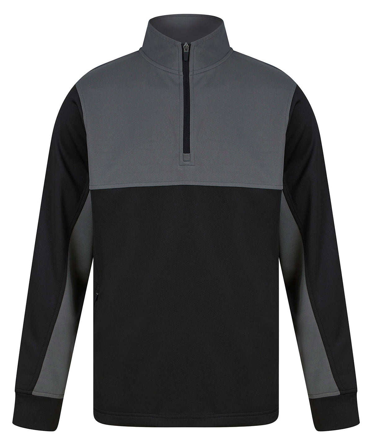 Kids 1/4 tracksuit top - Black/Gunmetal Grey