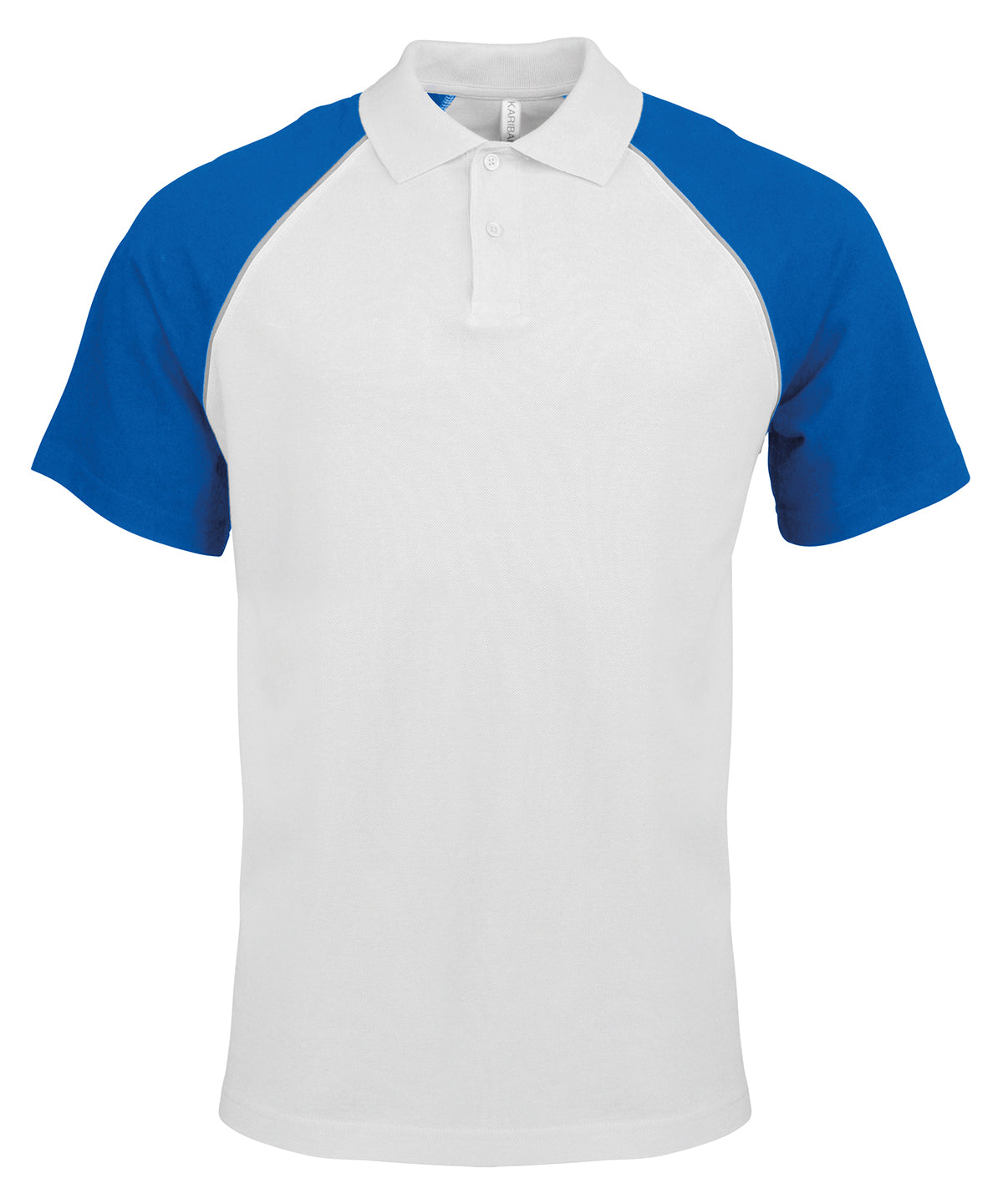 Polo baseball contrast polo shirt - White/Light Grey/Royal