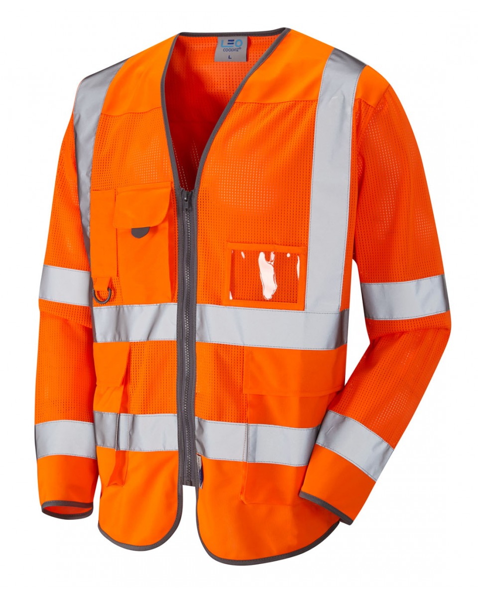 BURRINGTON ISO 20471 Cl 3 Coolviz Superior Sleeved Waistcoat - HV Orange