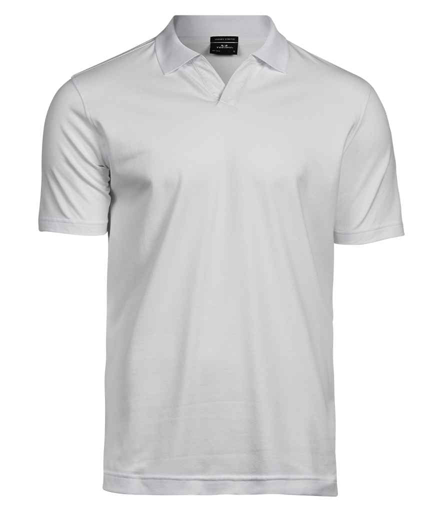Tee Jays Luxury Stretch V Neck Polo Shirt - White