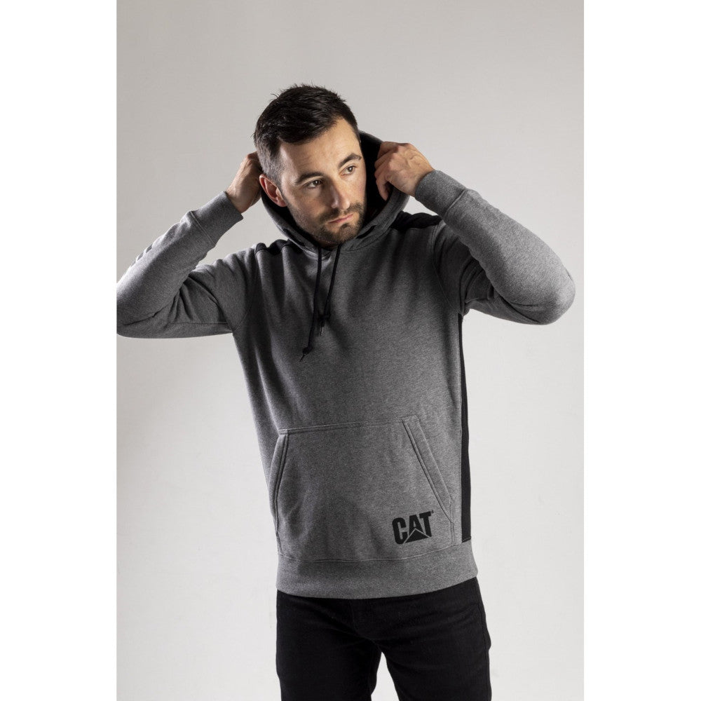Caterpillar Mens Logo Panel Hooded Sweashirt Hoodie Black