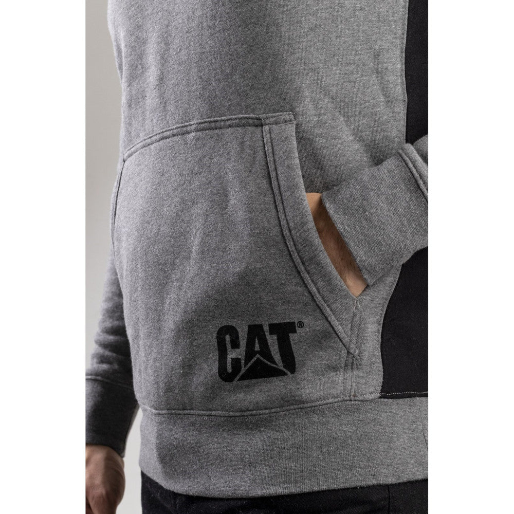 Caterpillar Mens Logo Panel Hooded Sweashirt Hoodie Black