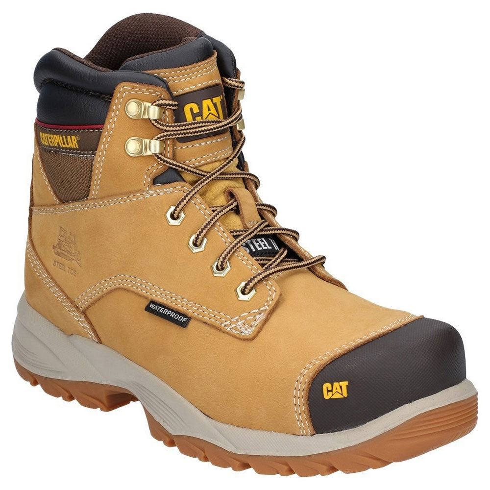 CAT Workwear Mens Spiro Lace Up Leather Work Safety Boots