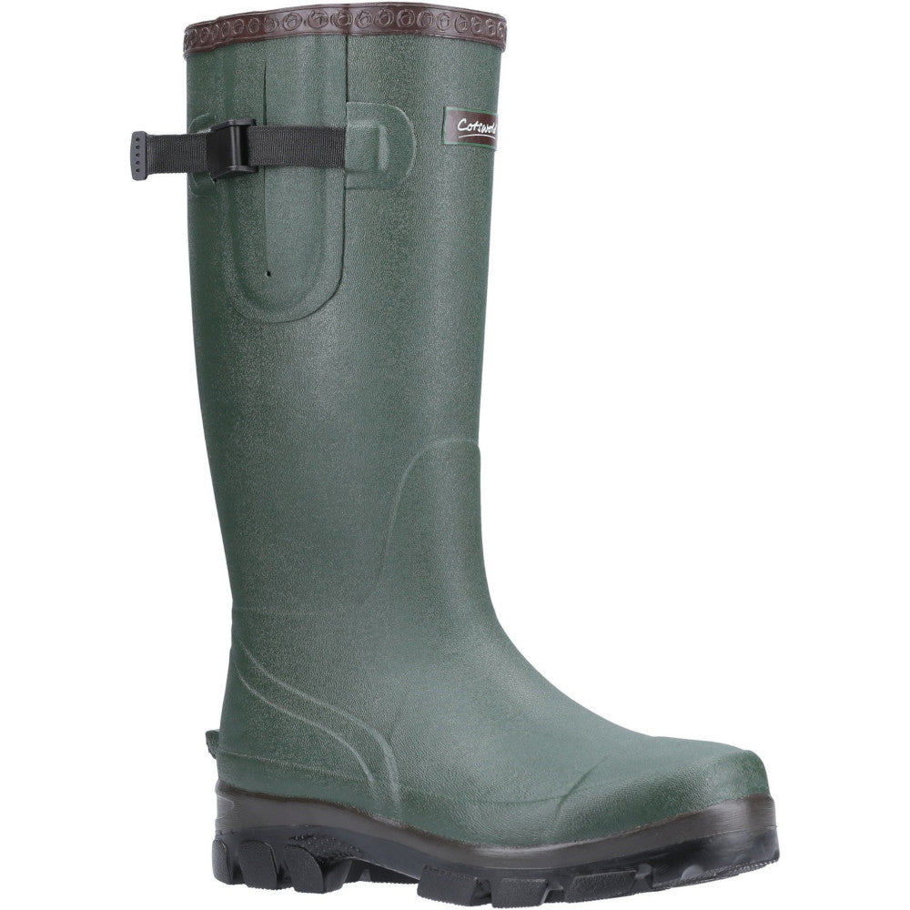 Cotswold Mens Grange Neoprene Buckle Welly Wellington Boot Green