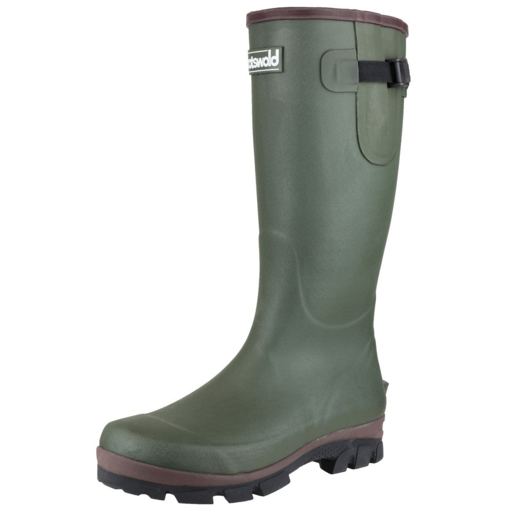 Cotswold Mens Grange Neoprene Buckle Welly Wellington Boot Green