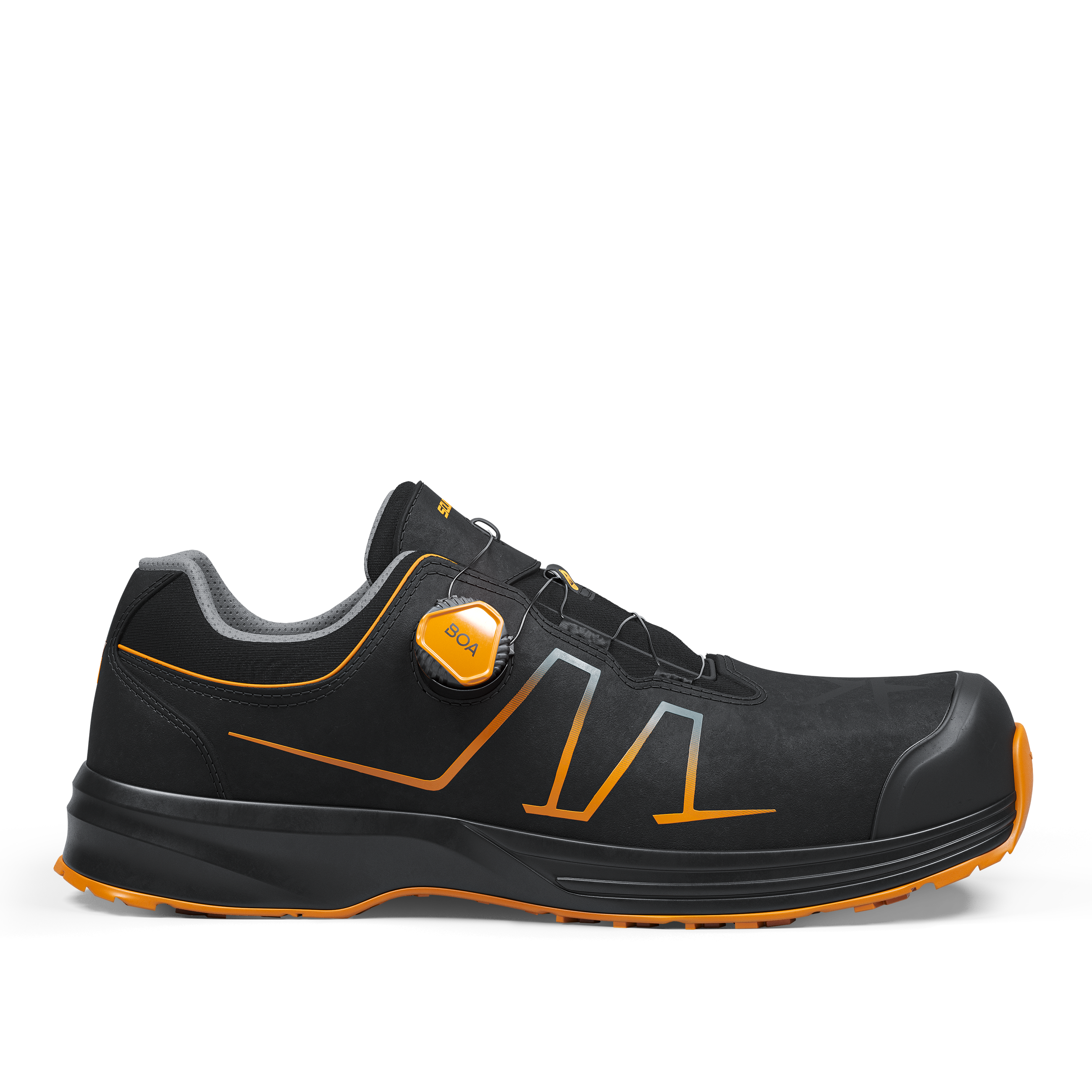 Oasis S3 Safety Shoes With BOA® Lace Fit System - Metal Free - Black / Orange