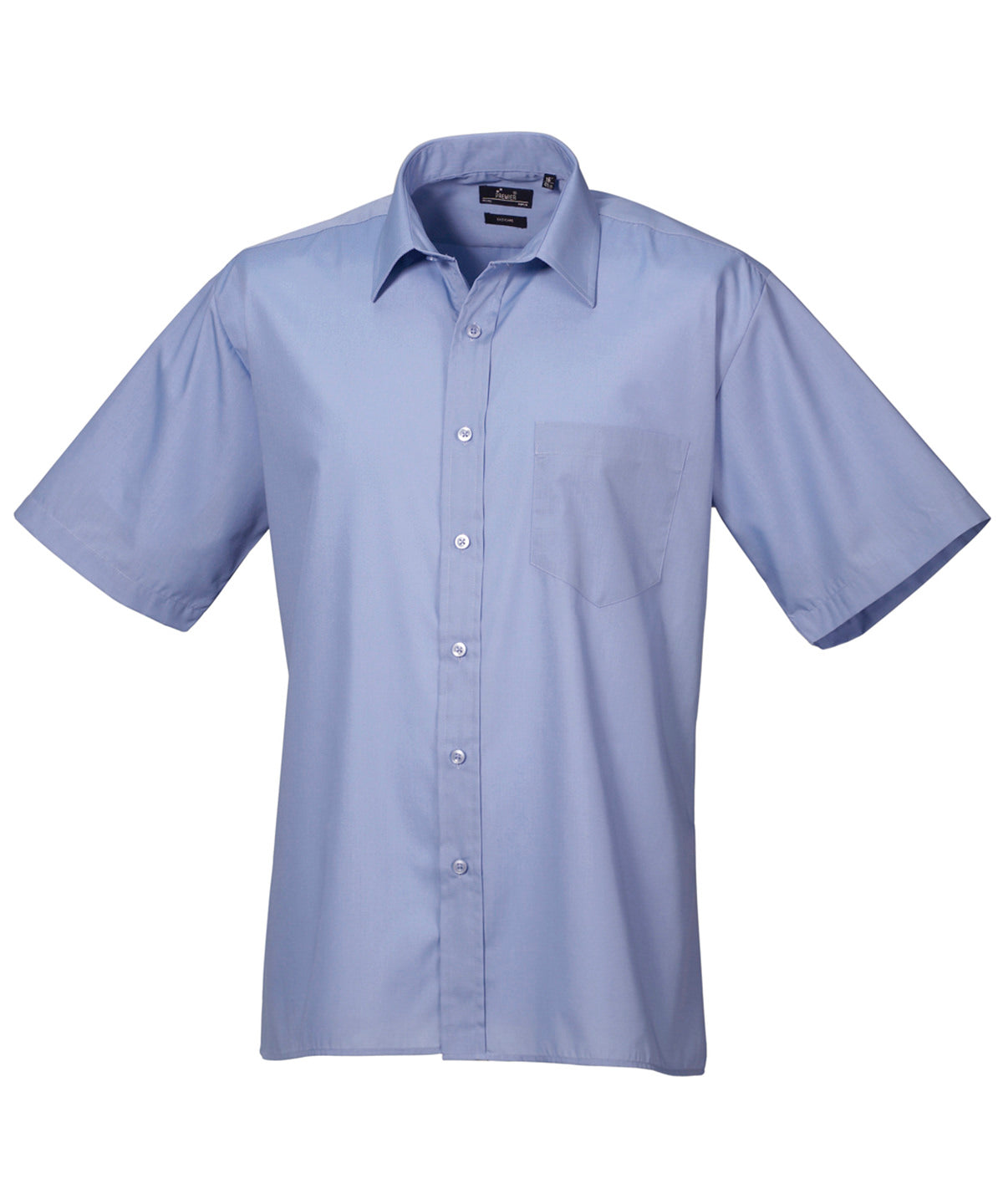 Short sleeve poplin shirt - Mid Blue