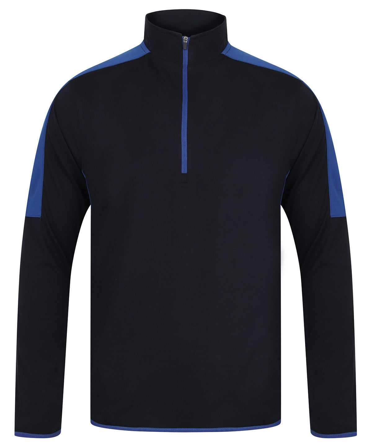 ¼ zip mid-layer with contrast panelling - Navy/Royal