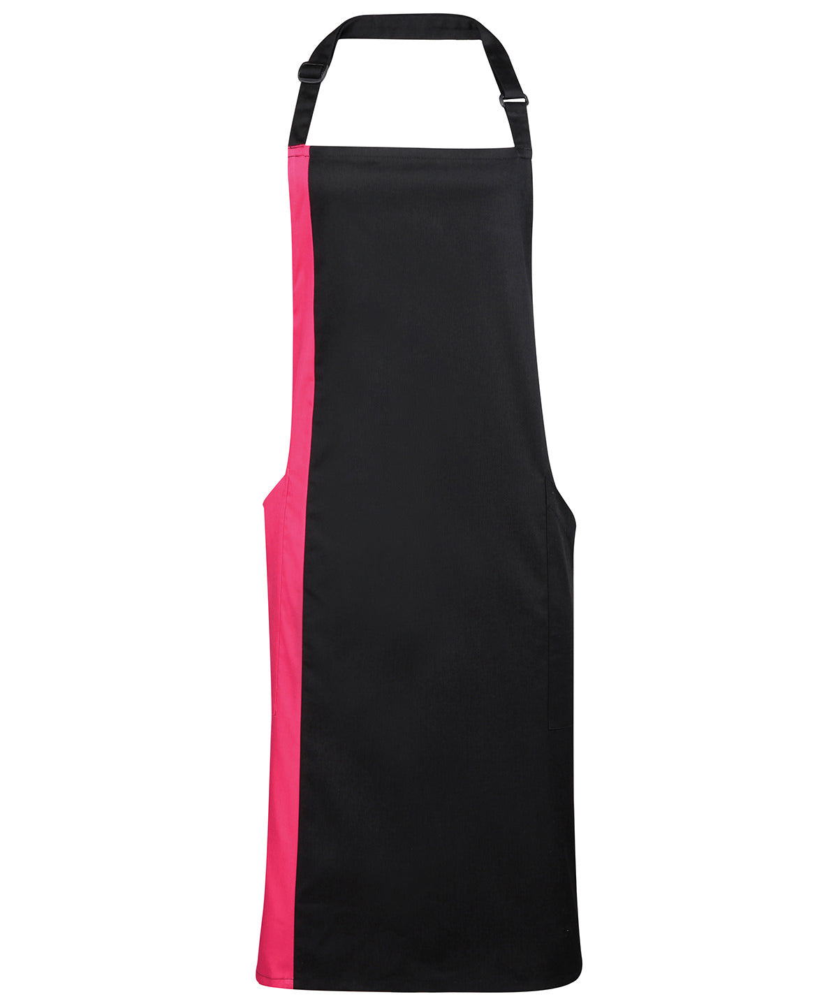 Contrast bib apron - Black/Hot Pink